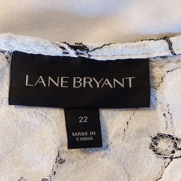 Lane Bryant Womens's Top Size 22 White Floral Semi Sheer Peplum Boho Whimsigoth - Picture 10 of 13